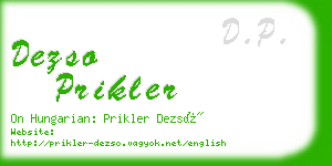 dezso prikler business card